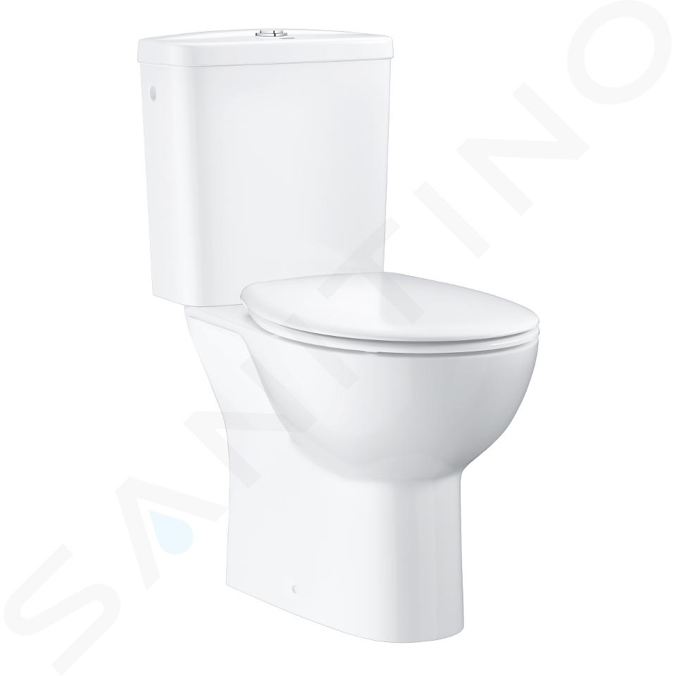 Grohe Bau Ceramic - Set WC combinato con cassetta e copriwater softclose, rimless, bianco alpino 39347000