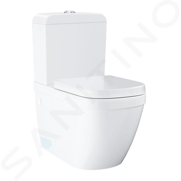 Grohe Euro Ceramic - Set - Stand-WC-Kombination mit Spülkasten + WC-Sitz SoftClose, Rimless, Alpinweiß 39462000