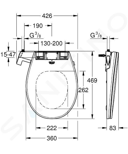 GROHE - Abattant WC lavant dit japonais Bau Ceramic frein de chute