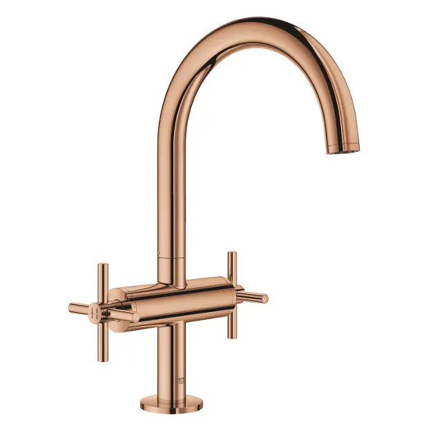 Grohe Atrio - Wastafelkraan met waste en draaibare uitloop, Warm Sunset ...