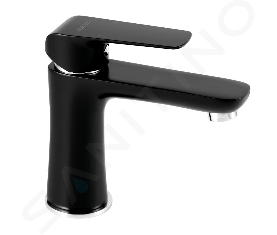 Novaservis Nobless Tina - Grifo de lavabo con desagüe, negro mate 38003,5