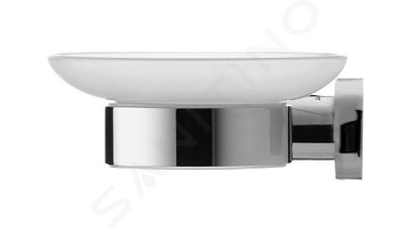 Duravit D-Code - Portasaponetta con supporto, sinistra, vetro bianco/cromo 0099171000