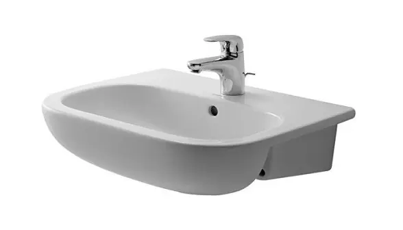 Levně Duravit D-Code - Umyvadlo zápustné 55x44 cm, s 1 otvorem pro baterii, alpská bílá 0339550000