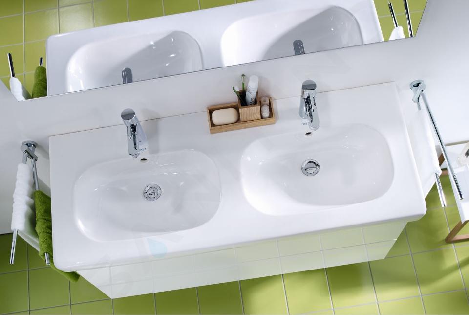 Mueble para baño con lavabo incluido de 118,4 cm realizado en el color  blanco mate D Neo Duravit