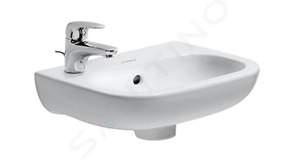 Duravit D-Code - Lavamani 360x270 mm, con 1 foro per miscelatore a sinistra, bianco alpino 07053600092