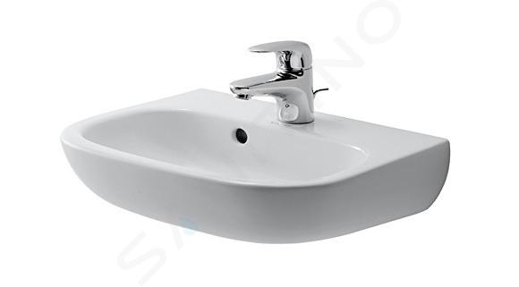 Duravit D-Code - Umývadielko, 450x340 mm, s prepadom, s otvorom na batériu, biela 07054500002