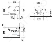 Duravit 2292150000 VIU bidet sospeso monoforo, con troppopieno, con Duravit 2292150000 VIU bidet sospeso monoforo, con troppopieno, con