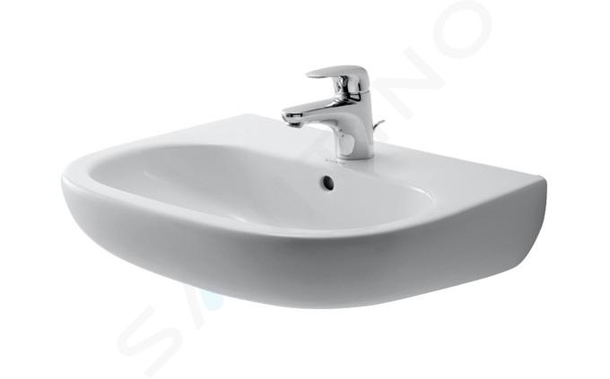 Duravit D-Code - Lavoar 600x460 mm, cu preaplin, cu orificiu pentru baterie, alb 23106000002