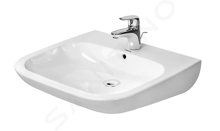 Duravit D-Code - Lavabo Med, 60x56 cm, con 1 foro per miscelatore, bianco alpino 23126000002