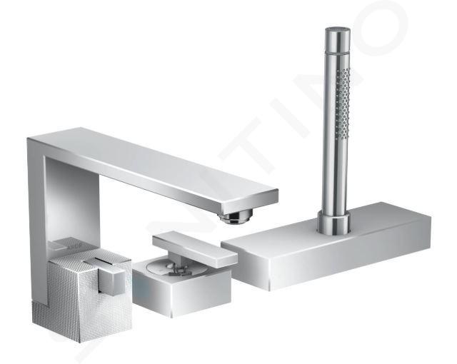 Axor Edge - Mitigeur pour montage sur bord de baignoire, 3 trous, chrome/coupe diamant 46431000