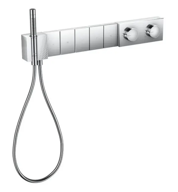 Axor Edge - Grifo termostático de ducha empotrado Select 680/100 para 5 dispositivos, cromo/corte de diamante 46731000