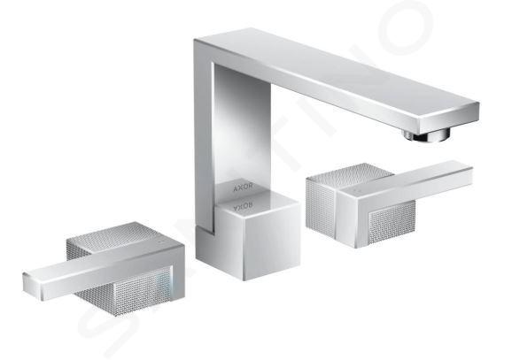 Axor Edge - Bateria umywalkowa z wylewką Push-Open, montaż 3-otworowy, szlif chrom/diament 46051000