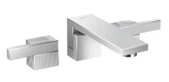 Axor Edge - Wastafelmengkraan voor wandinbouw, 3-gats chroom/diamond cut 46061000