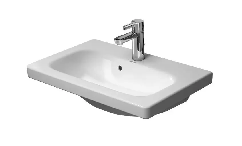 Duravit DuraStyle - Möbelwaschtisch Compact, 635x400 mm, mit 1 Hahnloch, Alpinweiß 2337630000