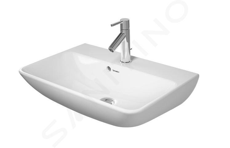 Duravit ME by Starck - Umyvadlo 600x400 mm, s přepadem, s otvorem pro baterii, bílá 2343600000