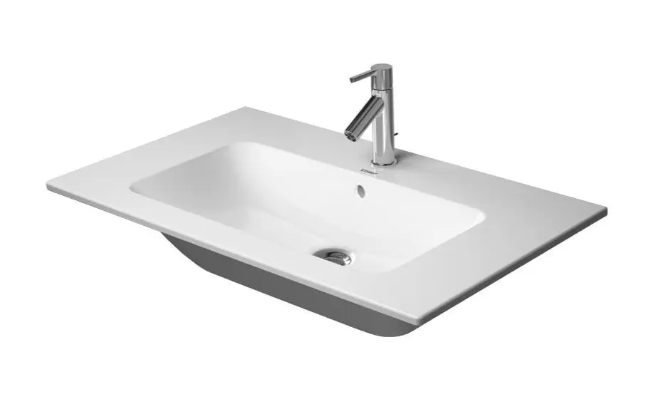 Duravit ME by Starck - Umývadlo nábytkové, 830x490 mm, s prepadom, bez otvoru na batériu, WonderGliss, biela 23368300601