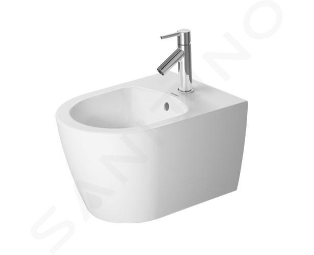 Duravit ME by Starck - Závěsný bidet 370x480 mm, otvor pro baterii, bílá 2290150000