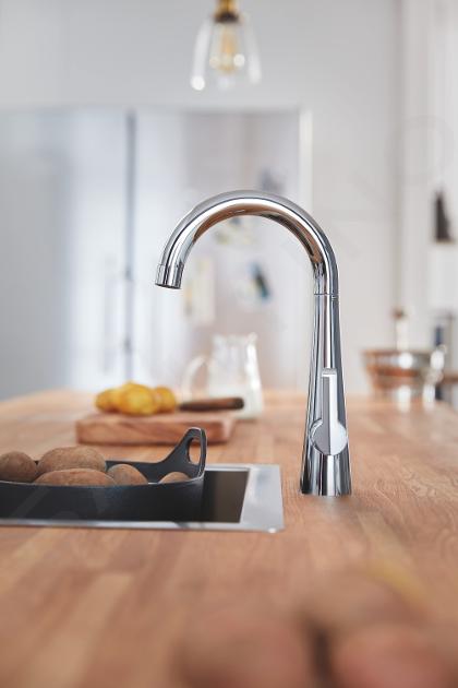 Grohe Zedra - Mitigeur d'évier avec douchette extractible, chrome 32294002