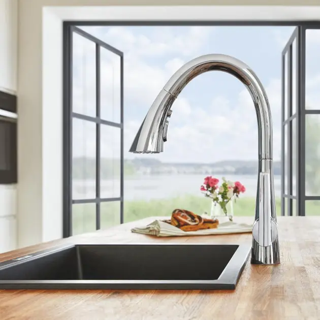 Grohe Robinet d'évier Start Chrome avec double douchette extensible