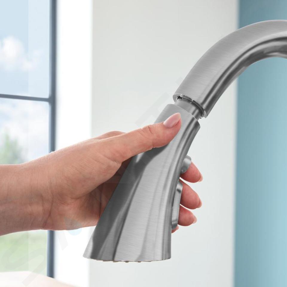 Gemiddeld Onvoorziene omstandigheden hoek Grohe Zedra - Keukenkraan met uittrekbare handdouche, supersteel 32294DC2 |  Sanitino.nl