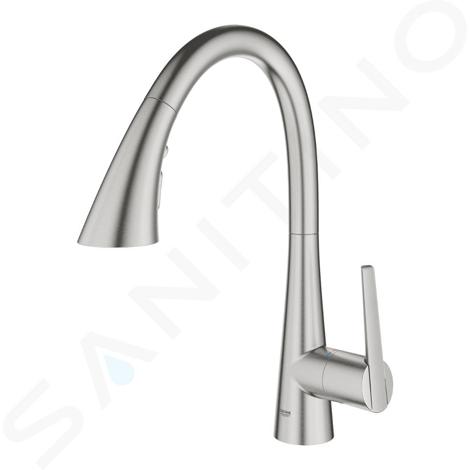 Gemiddeld Onvoorziene omstandigheden hoek Grohe Zedra - Keukenkraan met uittrekbare handdouche, supersteel 32294DC2 |  Sanitino.nl