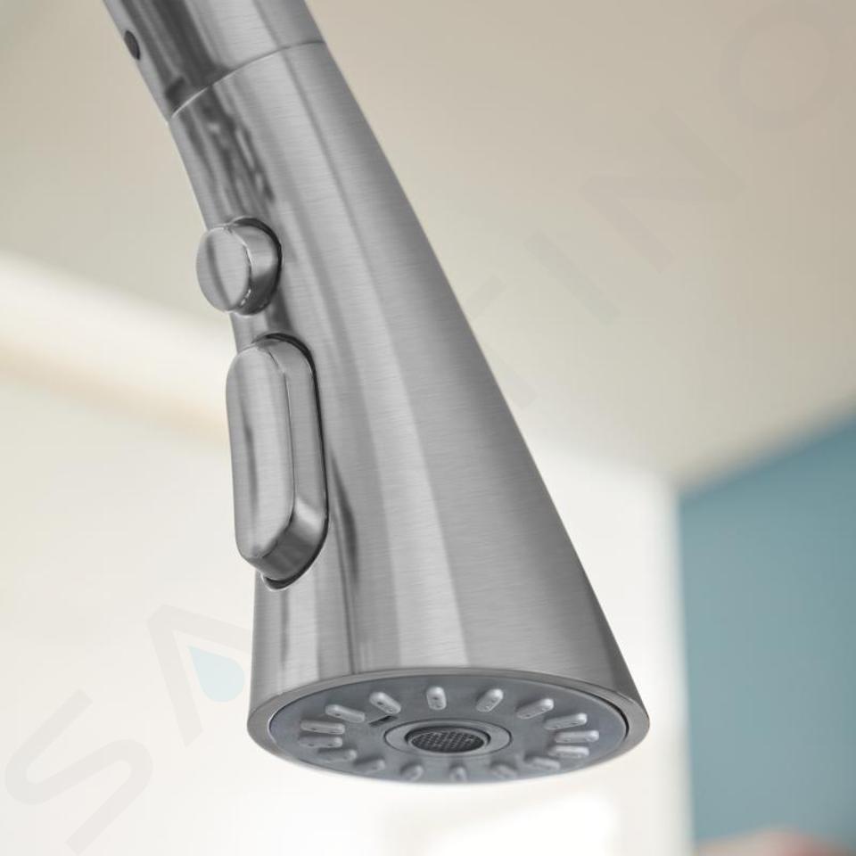 Grohe Zedra miscelatore monocomando per lavello con doccetta estraibile a 3  getti, finitura cromo - 32294002