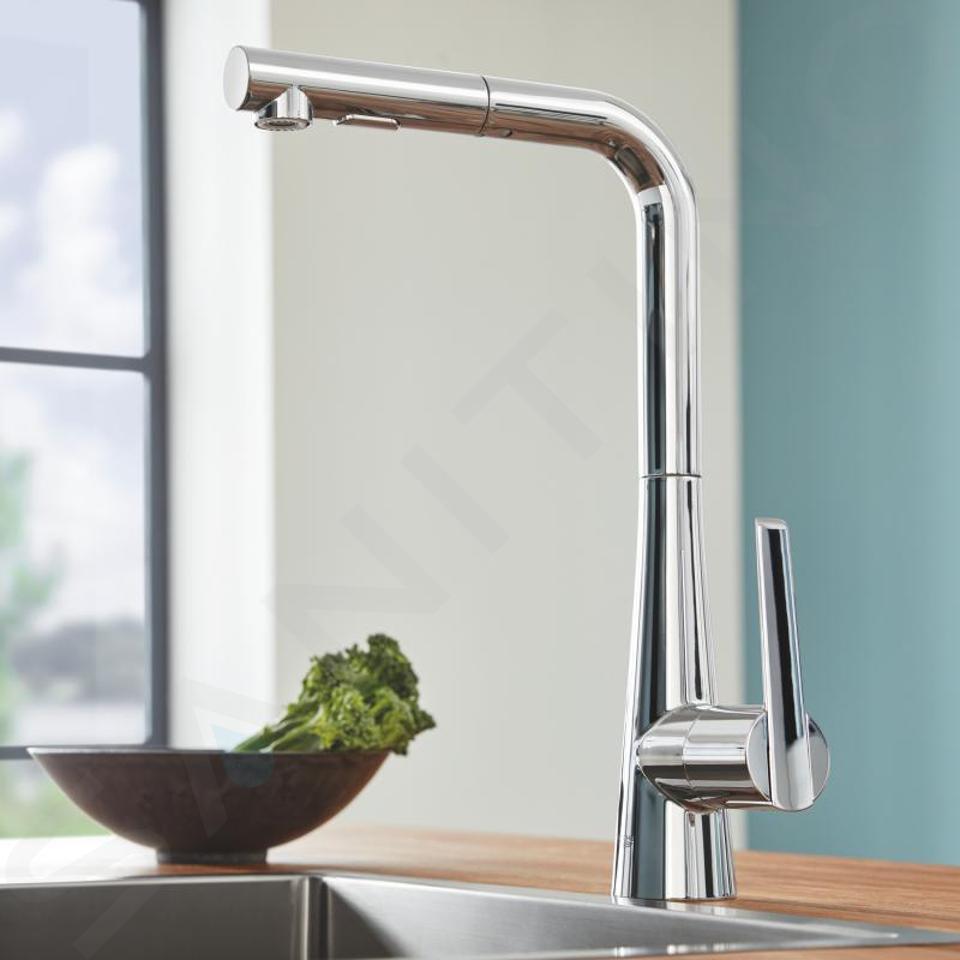  GROHE 33893002 Zedra Grifo de cocina extraíble cromado : Todo  lo demás