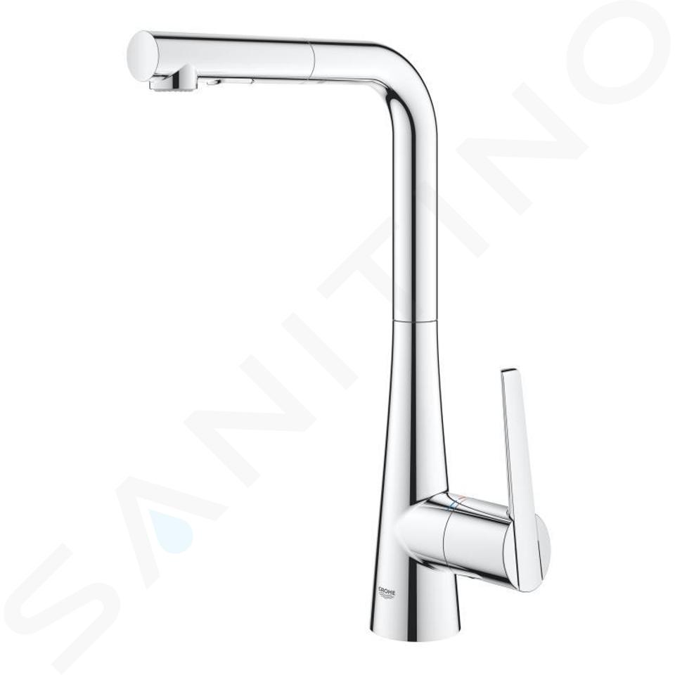 Grohe Zedra - Bateria zlewozmywakowa z wyciąganą wylewką, chrom 32553002