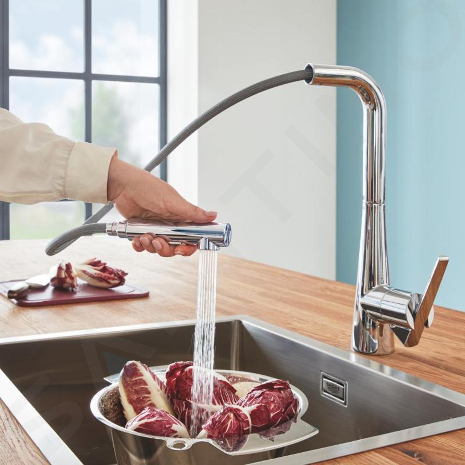  GROHE 30368002 Zedra Grifo de cocina abatible con pulverizador  Cromo : Todo lo demás