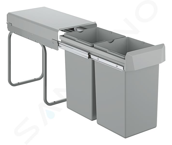 Cubo Basura Extraible 14 + 14 L para Mueble Cocina de 300 mm