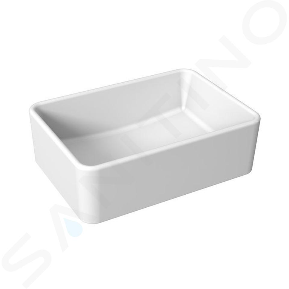 Jika Cubito Pure - Umyvadlo na desku, 50x35 cm, bez přepadu, Jika perla, bílá H8184231001121