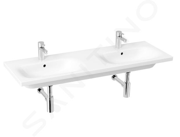 Jika Mio-N - Lavabo doble 1300x450 mm, 2 orificios para grifos, con rebosadero, blanco H8147140001041