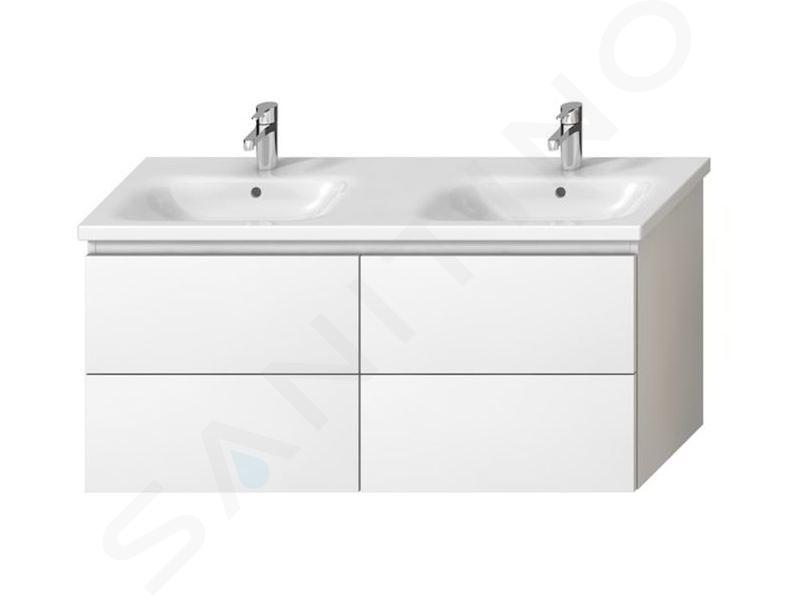 Jika Mio-N - Meuble sous lavabo double 130, 127x59x45 cm, blanc H40J7184015001