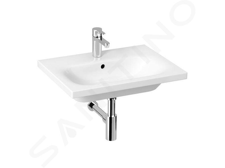 Jika Mio-N - Lavabo 600x450 mm, con sfioratore, con foro per rubinetto, Jika perla, bianco H8127131001041