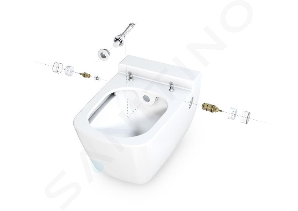 Geberit Duofix - Set de bâti-support, WC suspendu Rimless + abattant  SoftClose Ideal Standard Tesi, plaque de déclenchement Sigma20 blanc/chrome  111.300.00.5 NE4