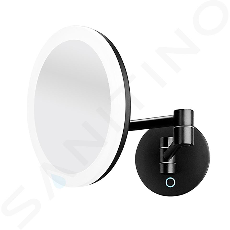 Nimco Espejos - Espejo cosmético de pared con luz LED, negro ZK 20265-90