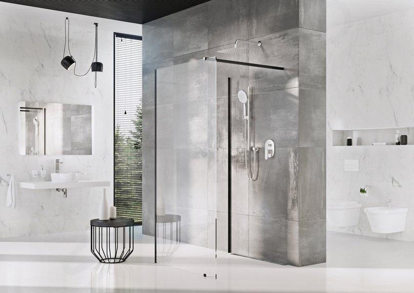 Ravak Walk-In - Cabine de douche Walk-In Corner 120/80, 1200x800 mm, noir/verre clair GW1CG4300Z1