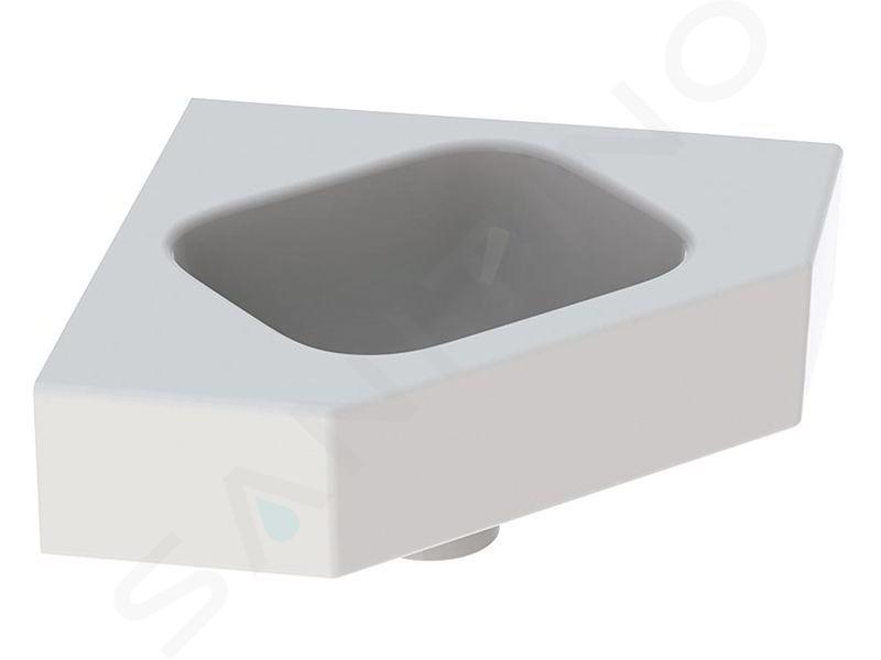 Geberit iCon - Lavoar pe colț 46x33 cm, fără orificiu pentru baterie, fără preaplin, alb 124730000