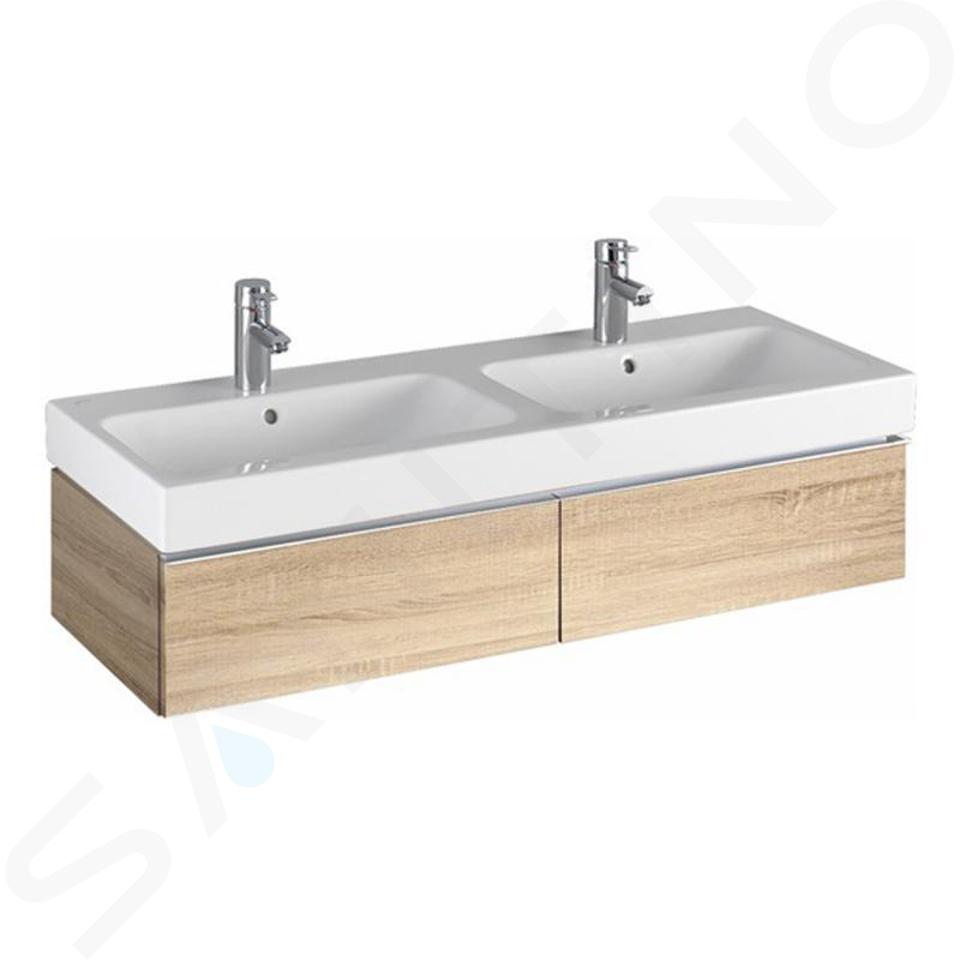 Geberit iCon - Mobile sottolavabo doppio 1200 mm, 2 cassetti, quercia al  naturale 841222000