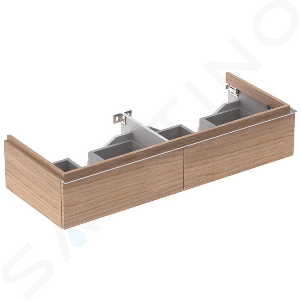 Geberit iCon - Mobile sottolavabo doppio 1200 mm, 4 cassetti, quercia al  naturale 841422000