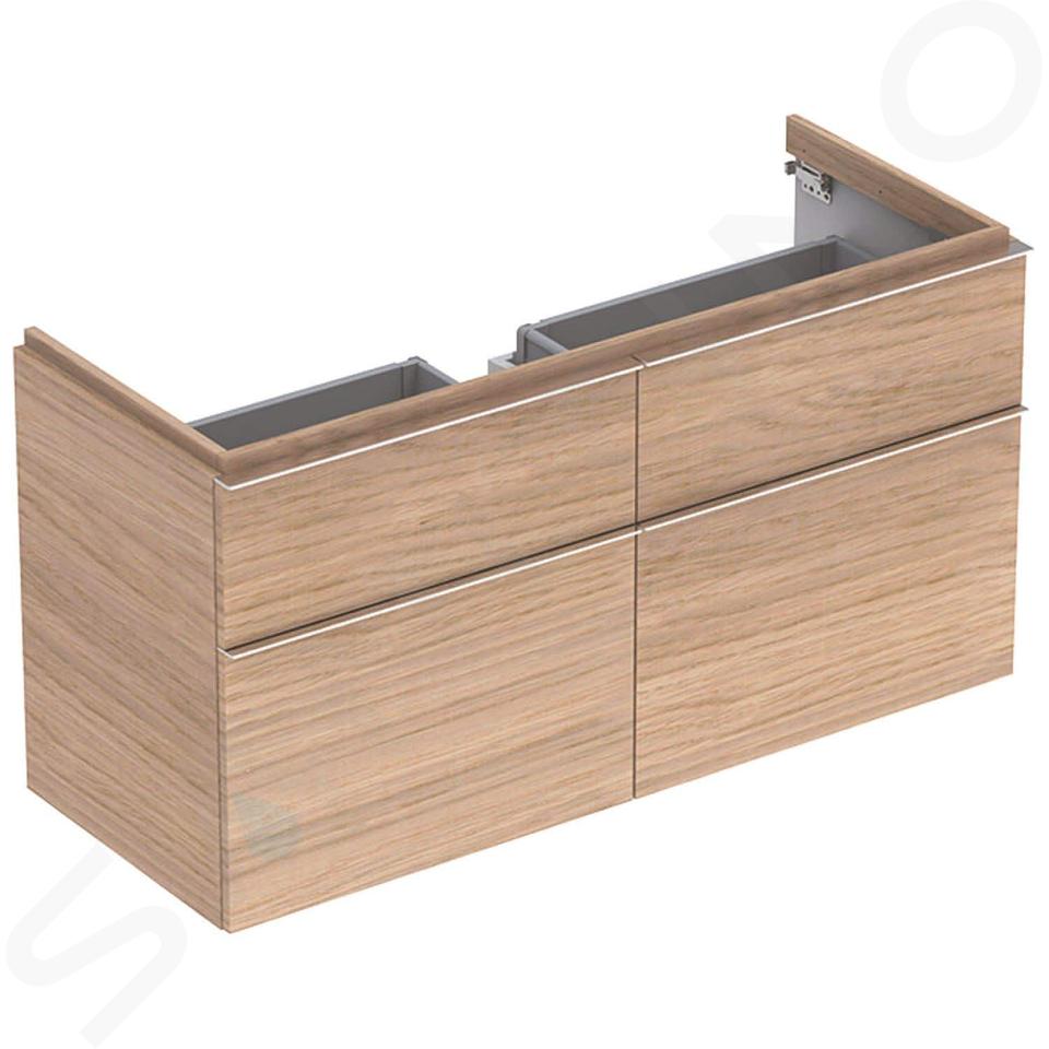 Geberit iCon - Mobile sottolavabo doppio 1200 mm, 4 cassetti, quercia al  naturale 841422000