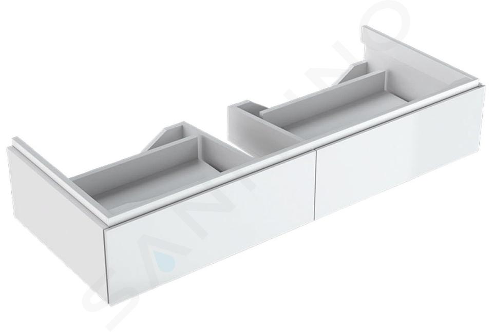 Geberit Xeno 2 - Armario bajo el lavabo 120 cm con iluminación LED, 2 cajones, blanco brillante 500.517.01.1