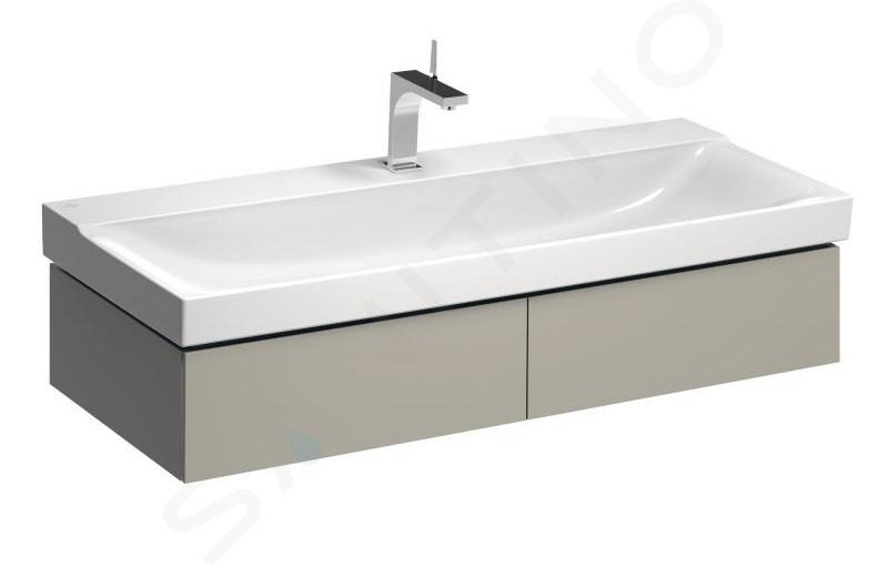 Geberit Xeno 2 - Armario bajo el lavabo 120 cm con iluminación LED, 2 cajones, gris-beige 500.517.00.1