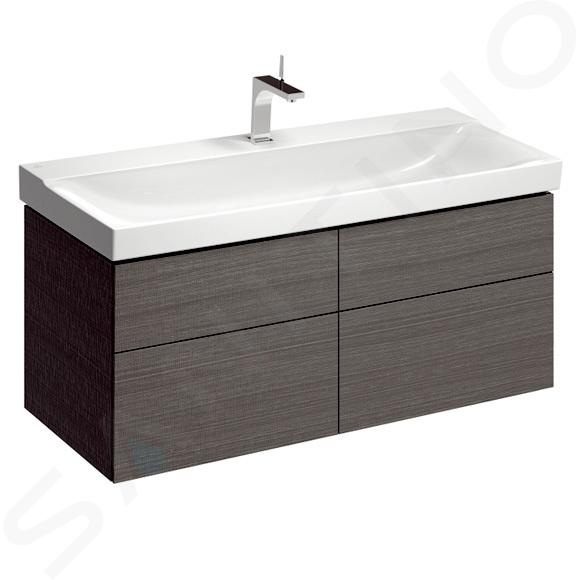 Geberit Xeno 2 - Meuble sous lavabo 1200 mm avec luminaire LED, 4 tiroirs, gris 500.518.43.1