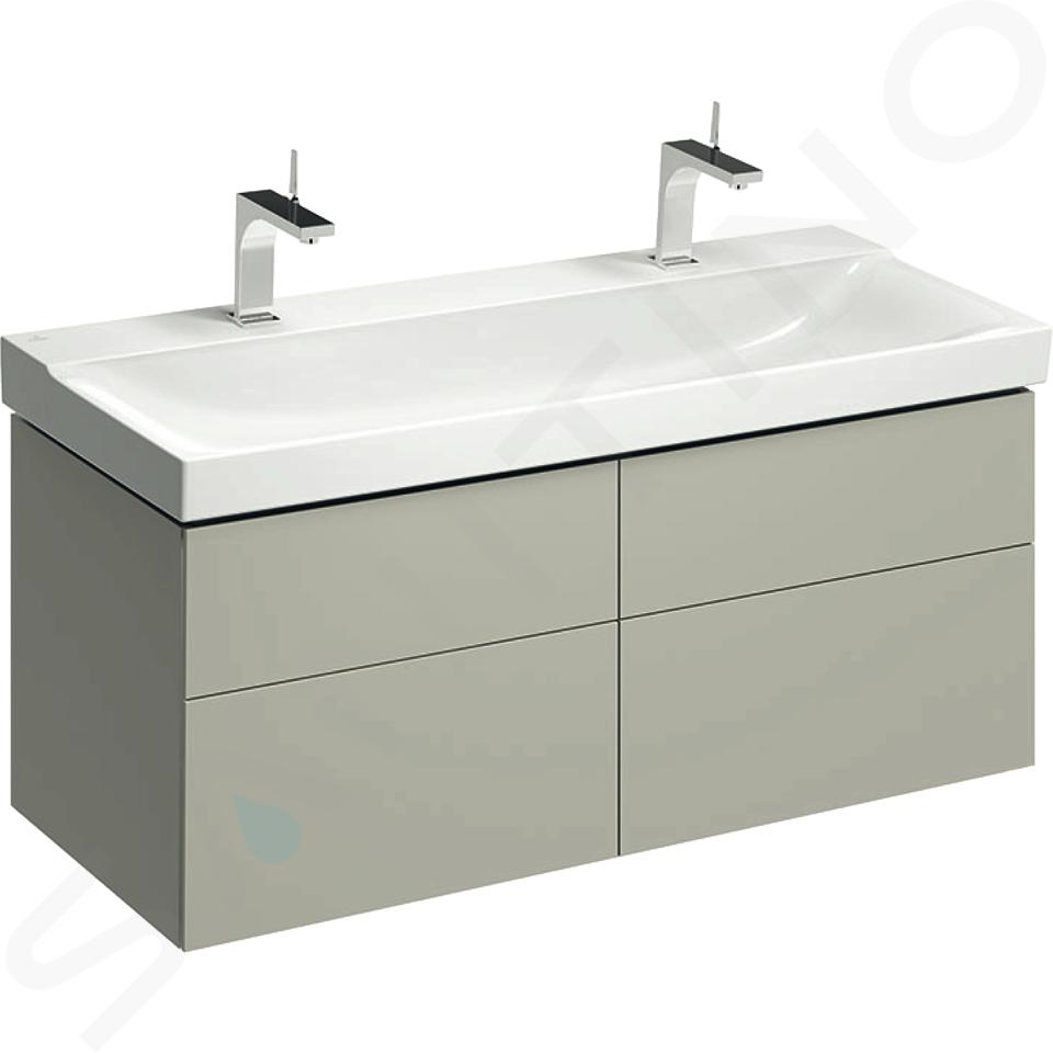 Geberit Xeno 2 - Meuble sous lavabo 1200 mm avec luminaire LED, 4 tiroirs, greige 500.518.00.1