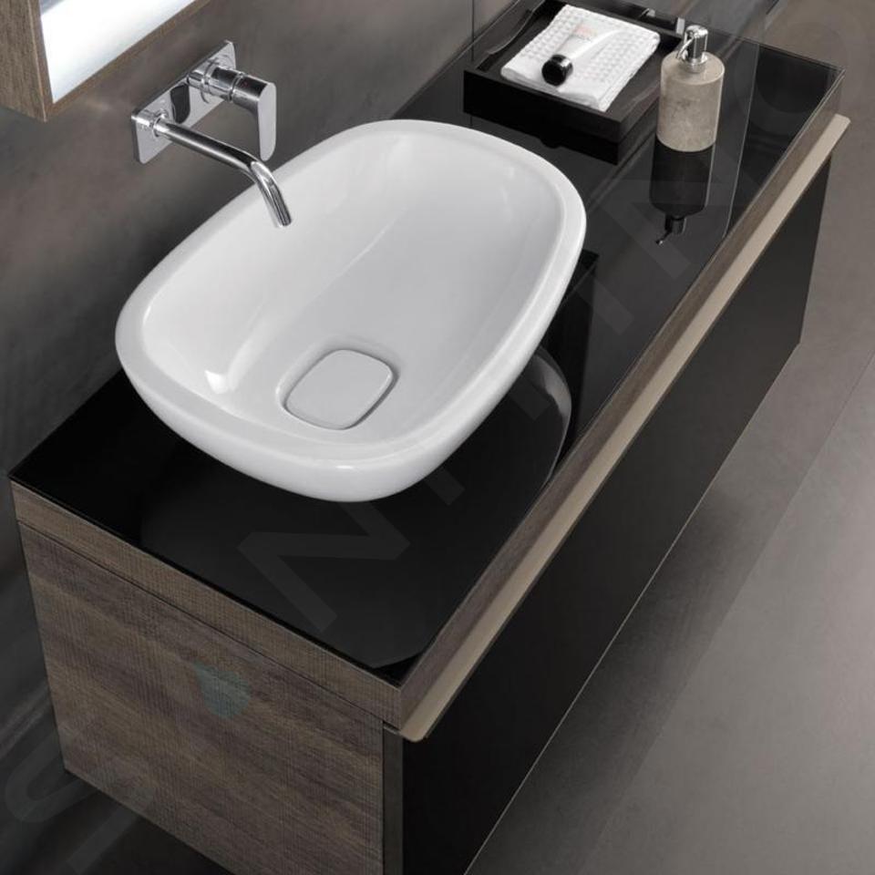 Geberit Citterio - Mobile sottolavabo 560 mm da appoggio, nero  lucido/quercia grigio-marrone 500.561.JJ.1