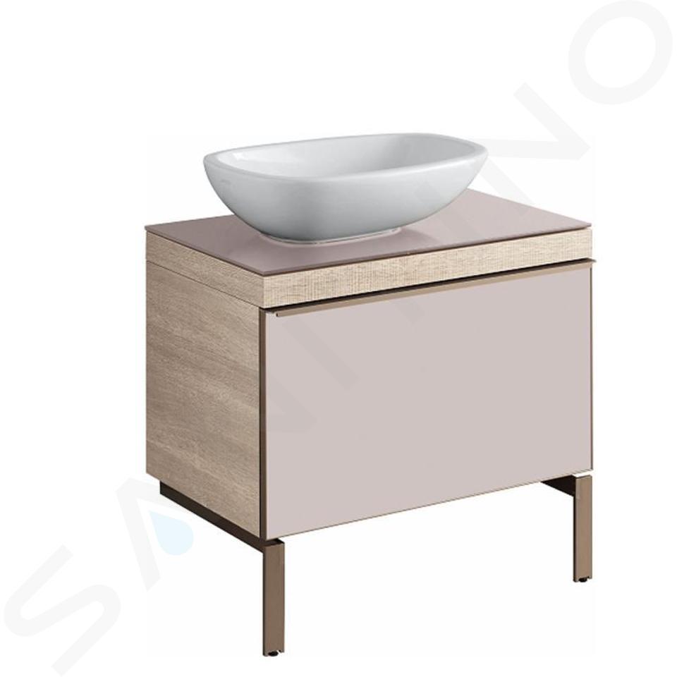 Geberit 500.571.JI.1 CITTERIO specchio L.135 cm, reversibile, con mensola  laterale, finitura rovere beige