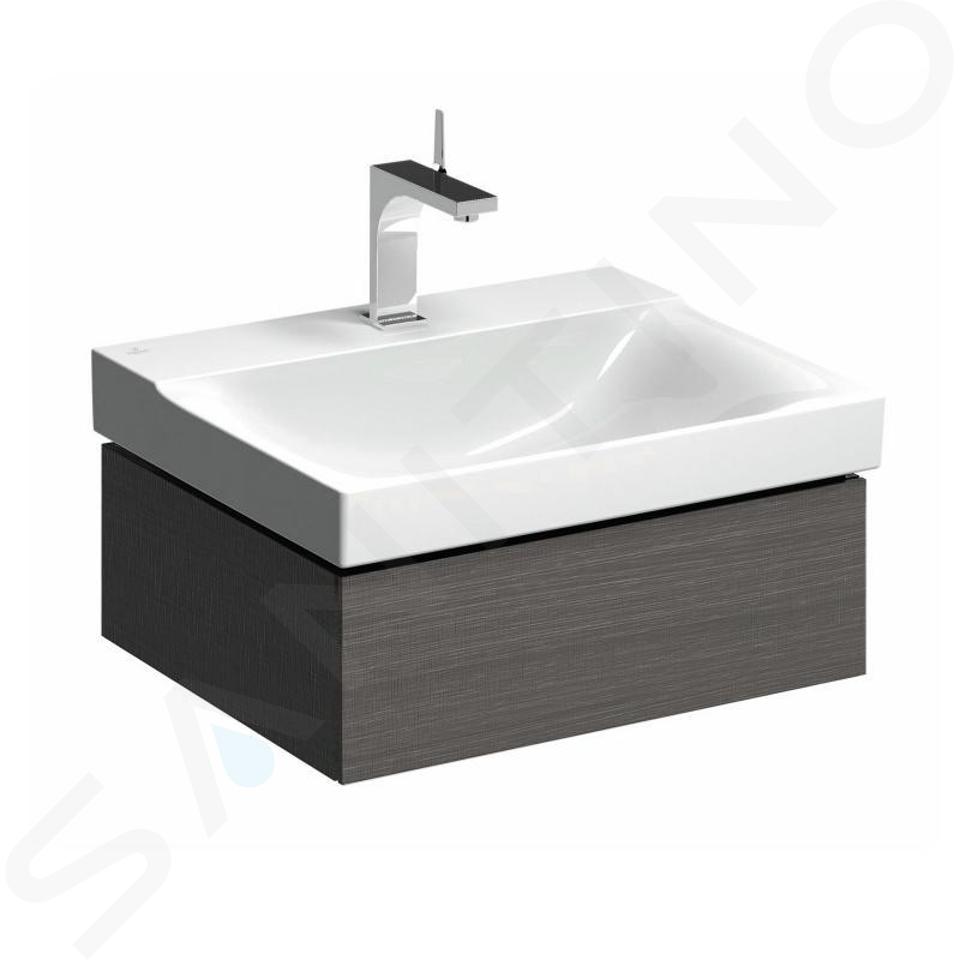 Geberit Xeno 2 - Meuble sous lavabo 600 mm, tiroir avec luminaire LED, gris 500.505.43.1