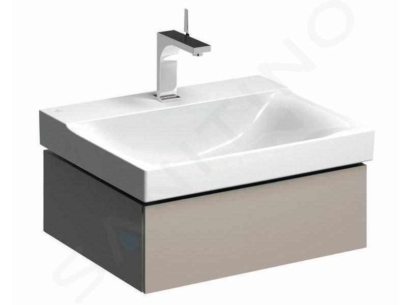 Geberit Xeno 2 - Skříňka pod umyvadlo 600 mm, zásuvka s LED svítidlem, šedobéžová 500.505.00.1