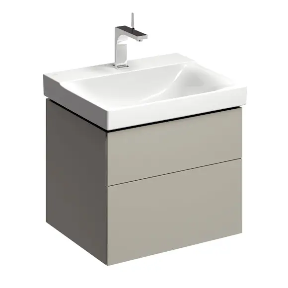 Geberit Xeno 2 - Armario bajo el lavabo 60 cm, cajón con iluminación LED, gris-beige 500.506.00.1